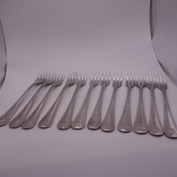 Set of Twelve(12) Stainless Steel Japan Cocktail Forks - Picture 1 of 13